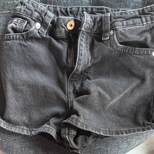 Divided Black Jean Shorts